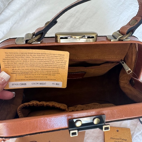 Patricia Nash Tan Leather Satchel - Picture 3 of 7